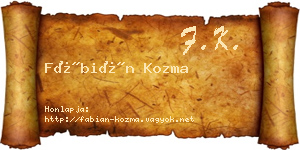 Fábián Kozma névjegykártya